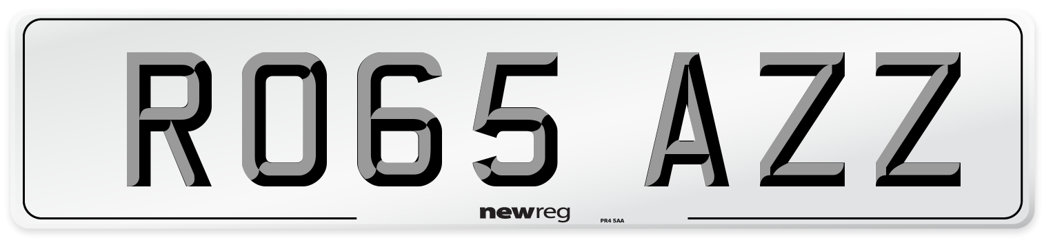 RO65 AZZ Number Plate from New Reg